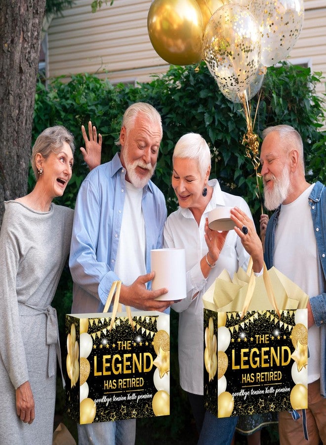 Wayyogh Retirement Gift Bags,The Legend Has Retired&Goodbye Tension Hello Pension with Wrapping Tissue Paper Card for Men Women Retirement,Coworker,Farewell Going Away Party Decorations Supplies Favors Gifts - Image 4